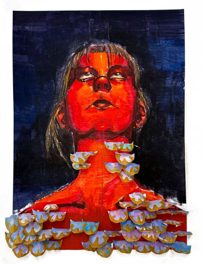 Acrylic and hand-coloured collage on paper by Chi Phan, Year 10, Lowther Hall Anglican Grammar School