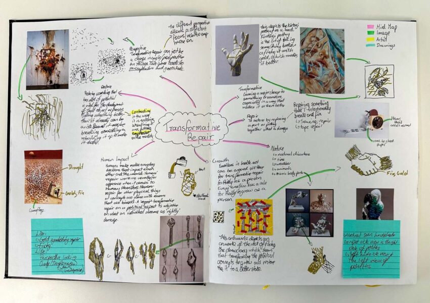 Pastel and ink on black paper by Nurfarzana Ezrie, Year 10, Lowther Hall Anglican Grammar School