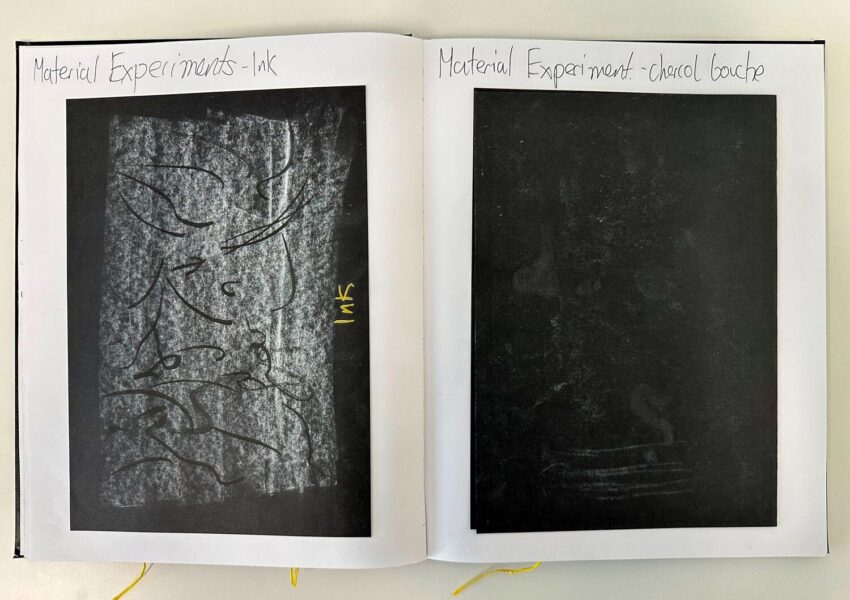 Pastel and ink on black paper by Nurfarzana Ezrie, Year 10, Lowther Hall Anglican Grammar School