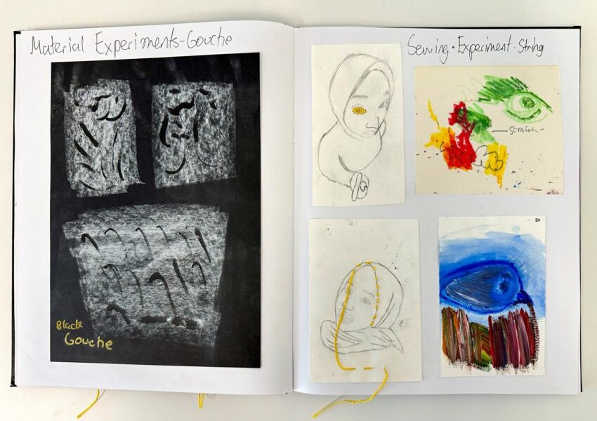 Pastel and ink on black paper by Nurfarzana Ezrie, Year 10, Lowther Hall Anglican Grammar School