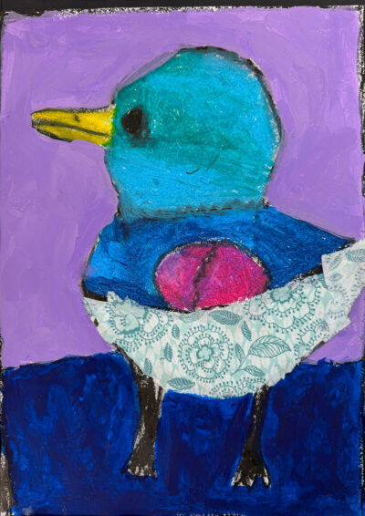 Mixed media by Matilda Kirby, Year 2, Lowther Hall Anglican Grammar School Student artwork of a colourful duck