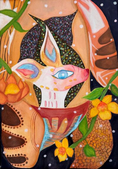 Student artwork inspired by Del Kathryn Barton