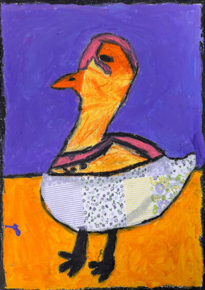 Mixed media by Juliana Jayaratne, Year 2, Lowther Hall Anglican Grammar School Student artwork of a colourful duck