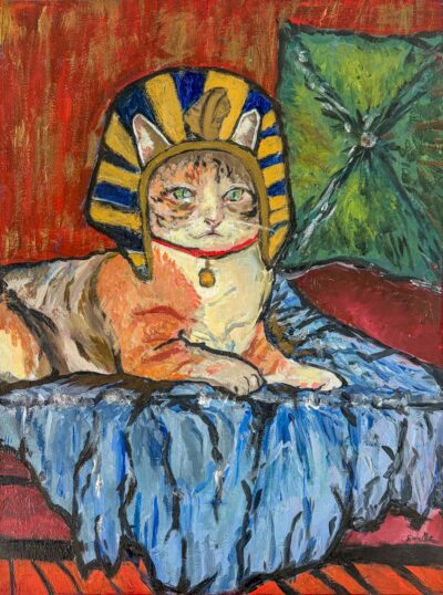 Student artwork of an Egyptian Cat
