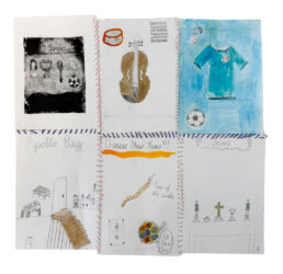 Ink, graphite, watercolour and cotton thread by Elise Cheah, Year 4, Melbourne Montessori College Student artwork