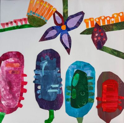 Student artwork of a floral composition