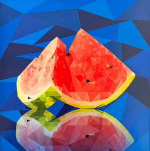 Digital illustration by Oliver Chau, Year 10, Alphington Grammar Student artwork digital illustration of a watermelon