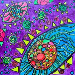 Acrylic paint and markers by Ally Grayson and Matilda Grinter, Year 6, Strathcona Girls Grammar School