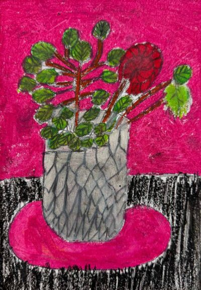 Student artwork of a pot plant