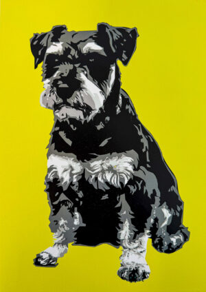 Digital illustration by Ari Patel, Year 10, Alphington Grammar Student artwork digital illustration of a terrier