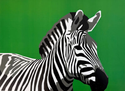 Student artwork digital illustration of a zebra