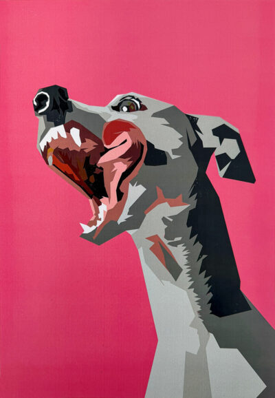 Student artwork digital illustration of a dog